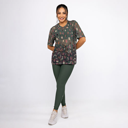 Camisão de Tule Estampado - Jardim de Inverno