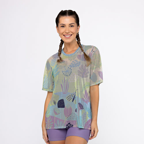 Camisão De Tule Estampado - Oásis