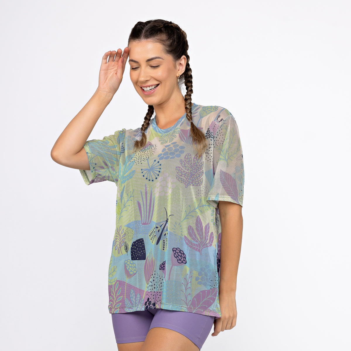Camisão De Tule Estampado - Oásis