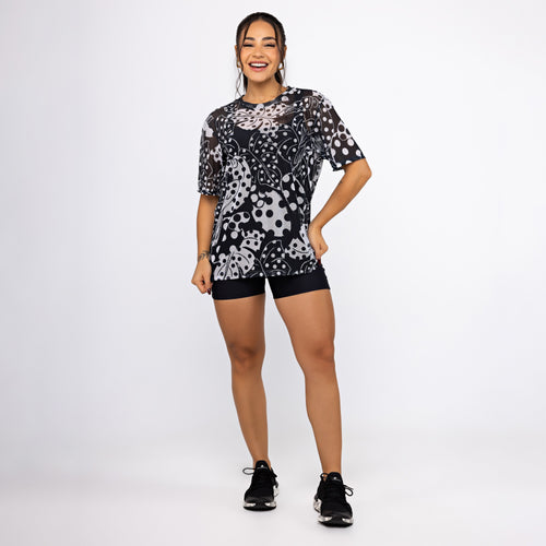 Camisão de Tule Estampado - Tucaju