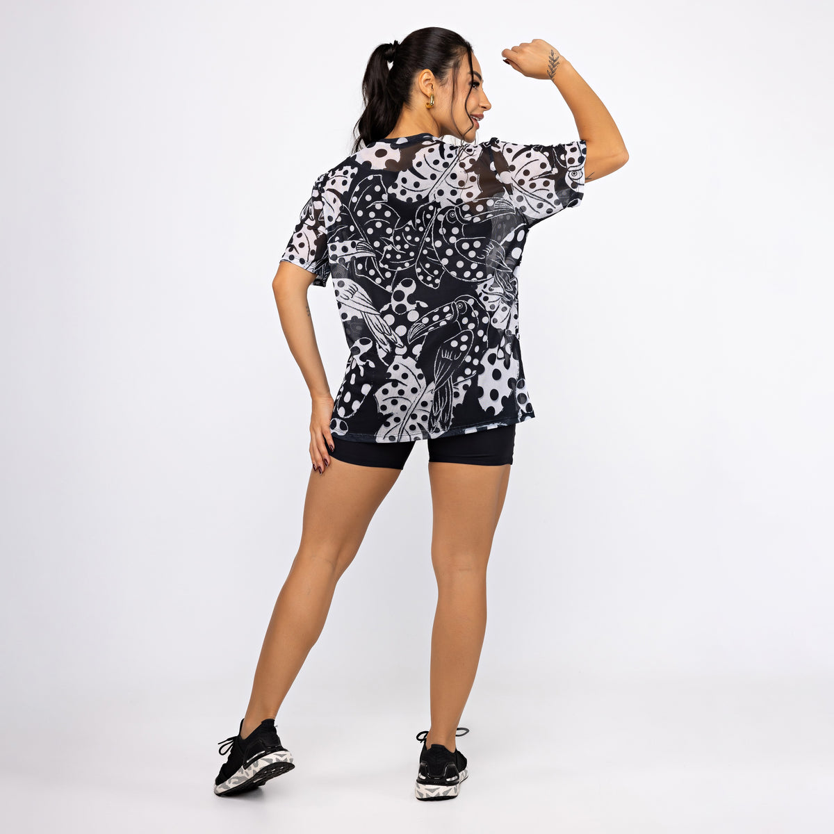 Camisão de Tule Estampado - Tucaju