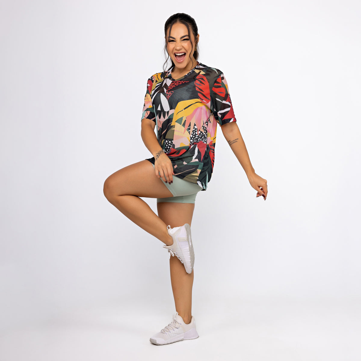Camisão De Tule Estampado - Picasso