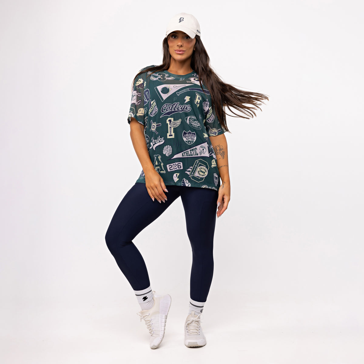 Camisão de Tule Estampado - College