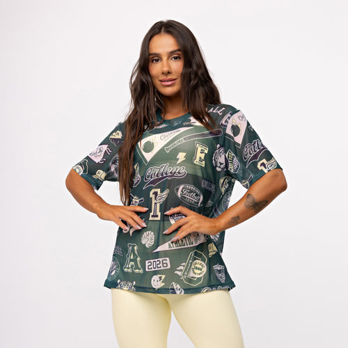 Camisão de Tule Estampado - College