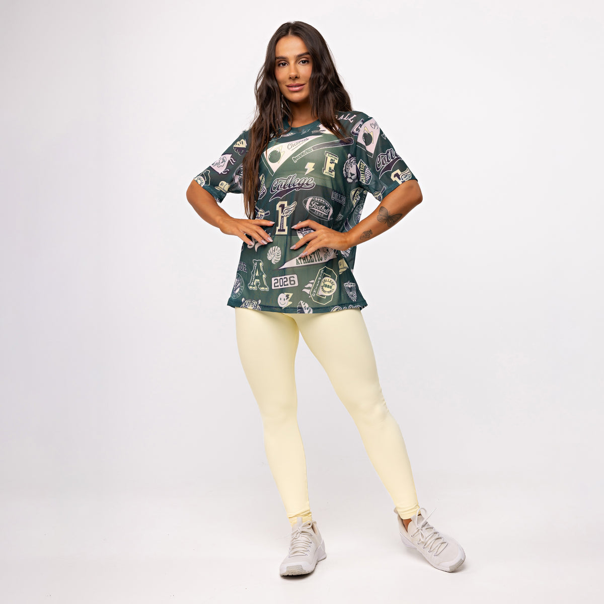 Camisão de Tule Estampado - College