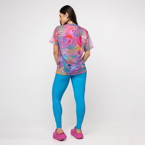Camisão de Tule Estampado - Onça Pop