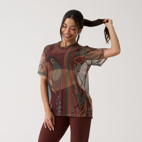 Camisão de Tule Estampado - Terra Nativa