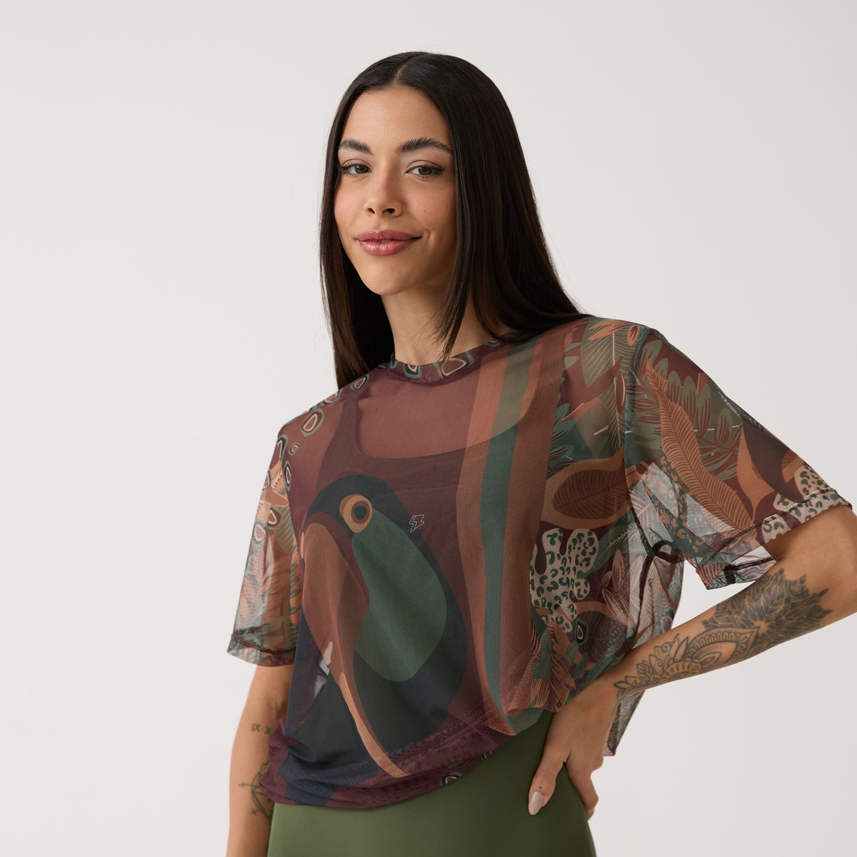 Camisão de Tule Estampado - Terra Nativa