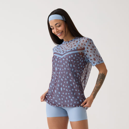Camisão de Tule Estampado - Polka Dot
