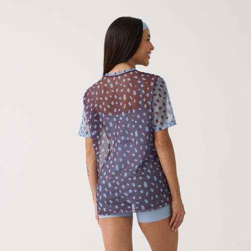 Camisão de Tule Estampado - Polka Dot