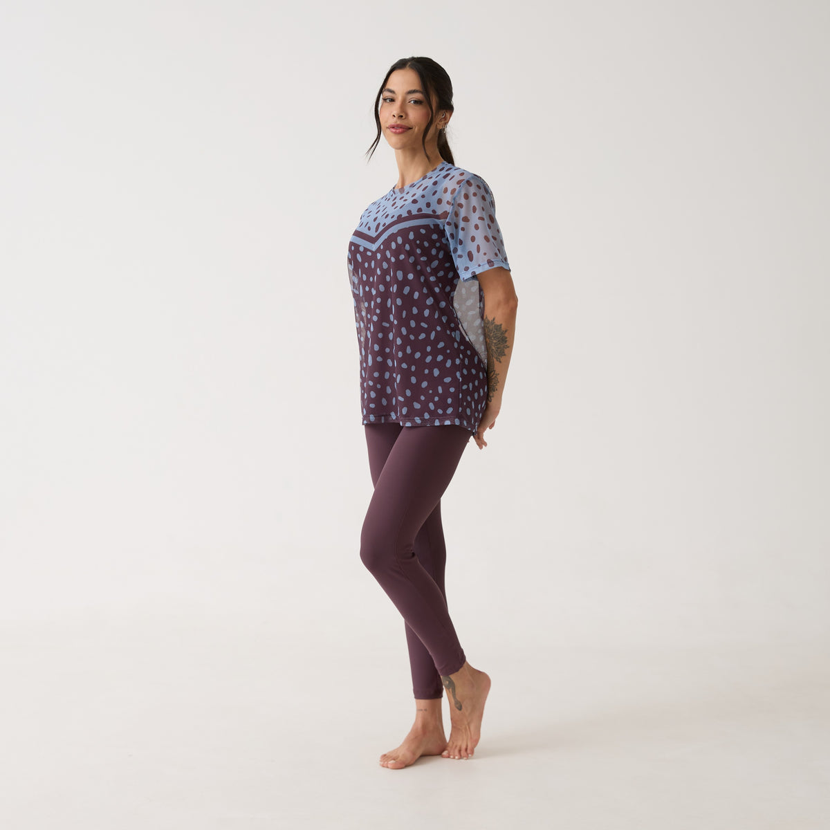 Camisão de Tule Estampado - Polka Dot
