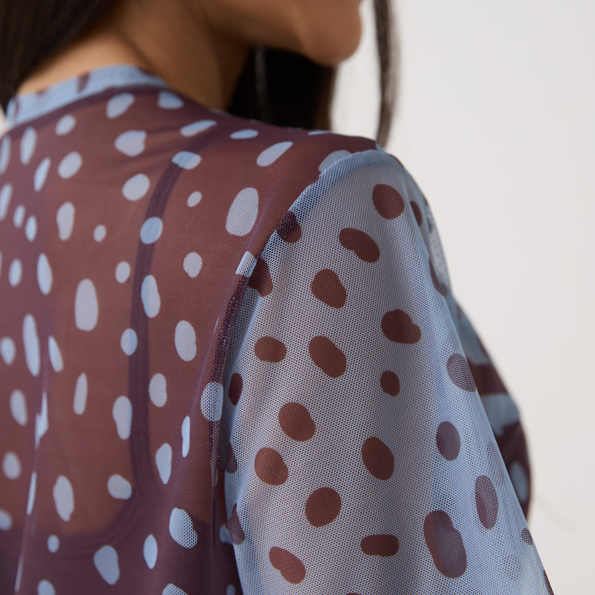 Camisão de Tule Estampado - Polka Dot