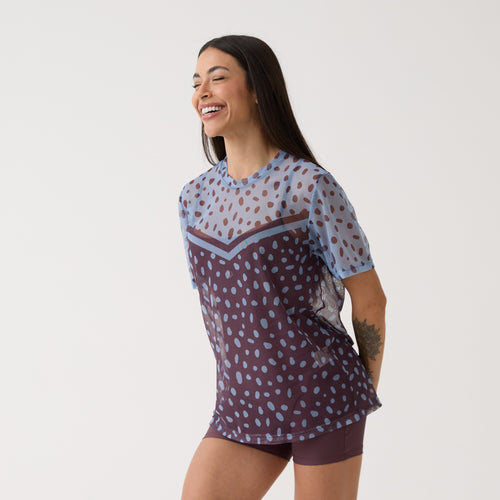 Camisão de Tule Estampado - Polka Dot