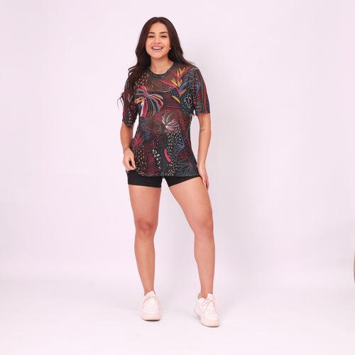 Camisão de Tule Estampado - Inverno Tropical