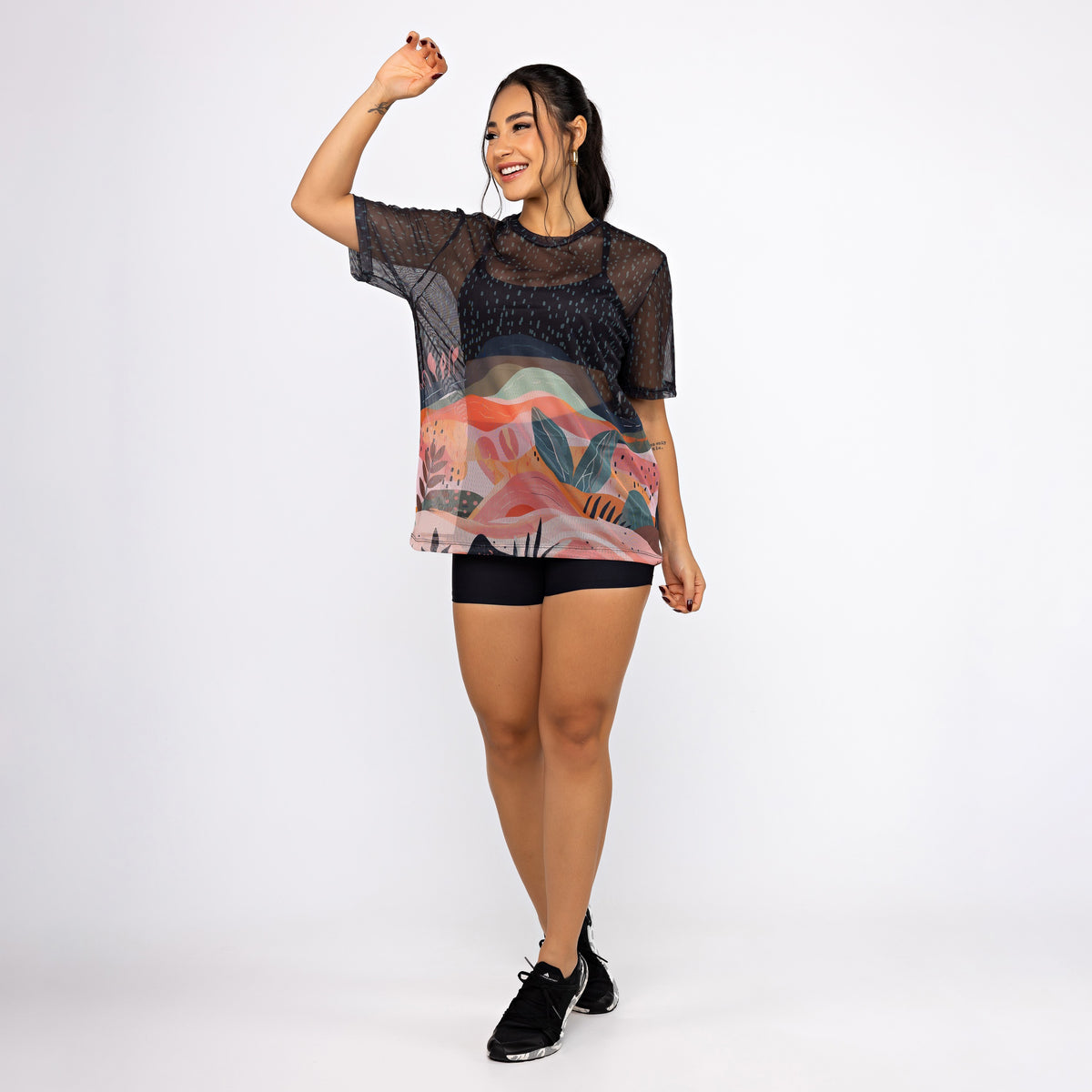 Camisão de Tule Estampado - Mountain Desert