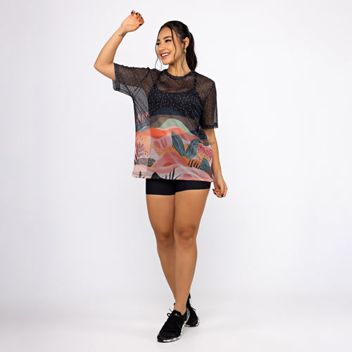 Camisão de Tule Estampado - Mountain Desert