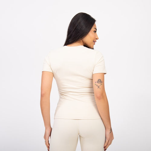 Blusa Baby Look Comfort - Creme Suave