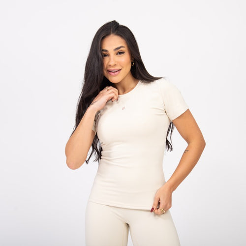 Blusa Baby Look Comfort - Creme Suave