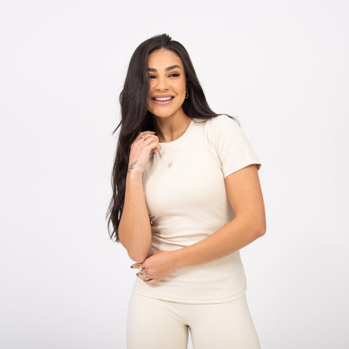 Blusa Baby Look Comfort - Creme Suave