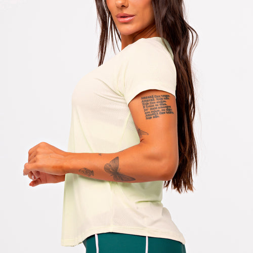 Blusa Basic Gola V - Manteiga