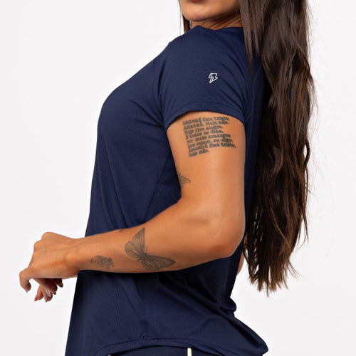 Blusa Basic Gola V - Marinho Profundo