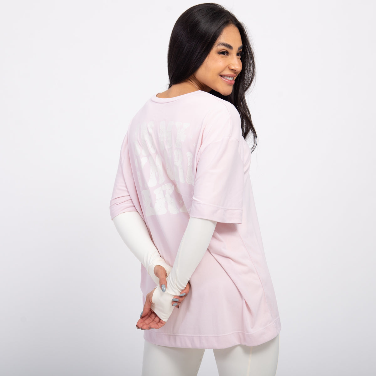 T-shirt Oversized Sport Gym Girl - Ballet & Off White