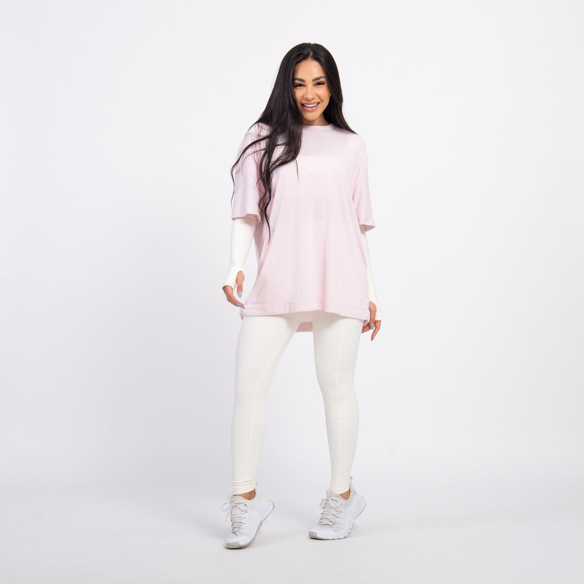 T-shirt Oversized Sport Gym Girl - Ballet & Off White