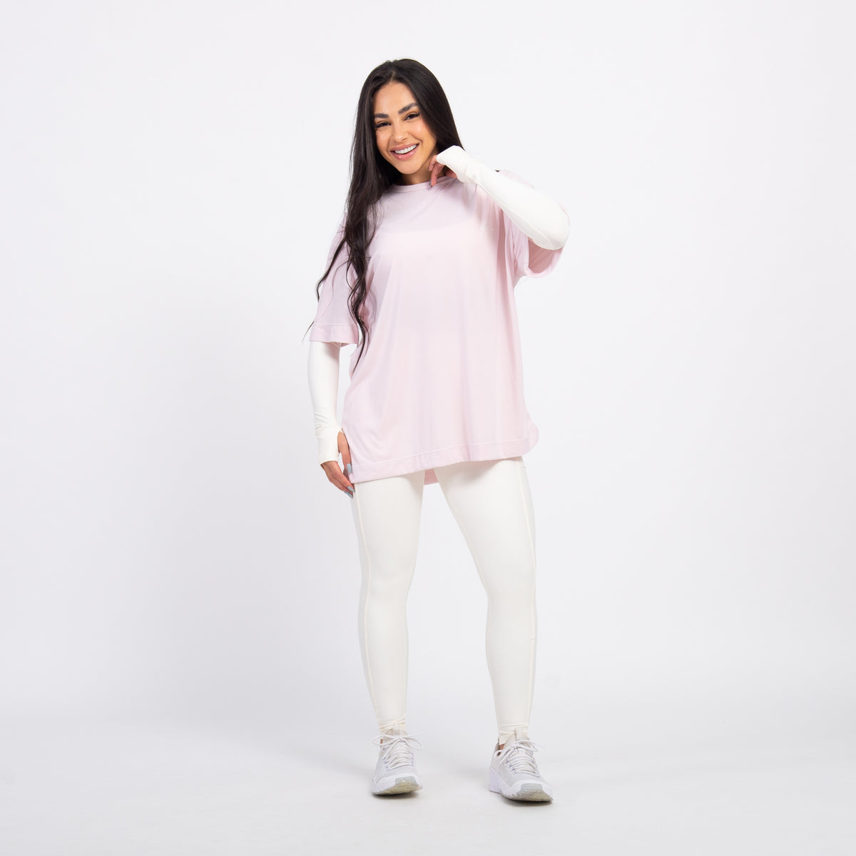 T-shirt Oversized Sport Gym Girl - Ballet & Off White