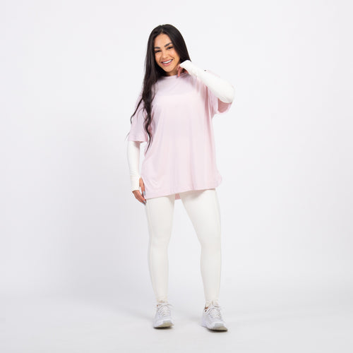 T-shirt Oversized Sport Gym Girl - Ballet & Off White