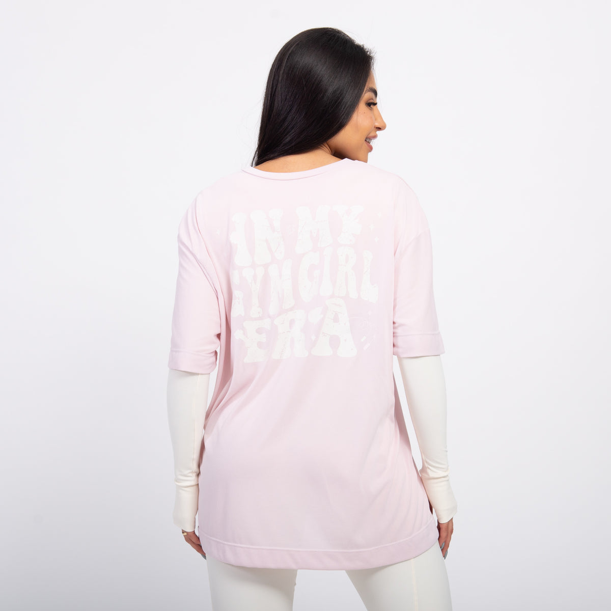 T-shirt Oversized Sport Gym Girl - Ballet & Off White