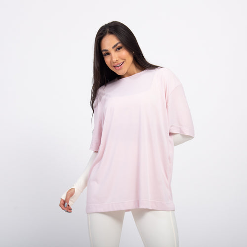 T-shirt Oversized Sport Gym Girl - Ballet & Off White