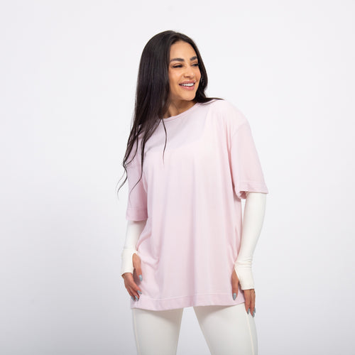 T-shirt Oversized Sport Gym Girl - Ballet & Off White