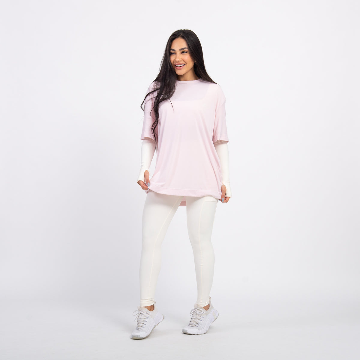 T-shirt Oversized Sport Gym Girl - Ballet & Off White