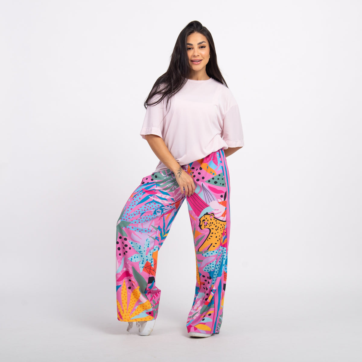 T-shirt Oversized Sport Have Fun - Ballet & Off White