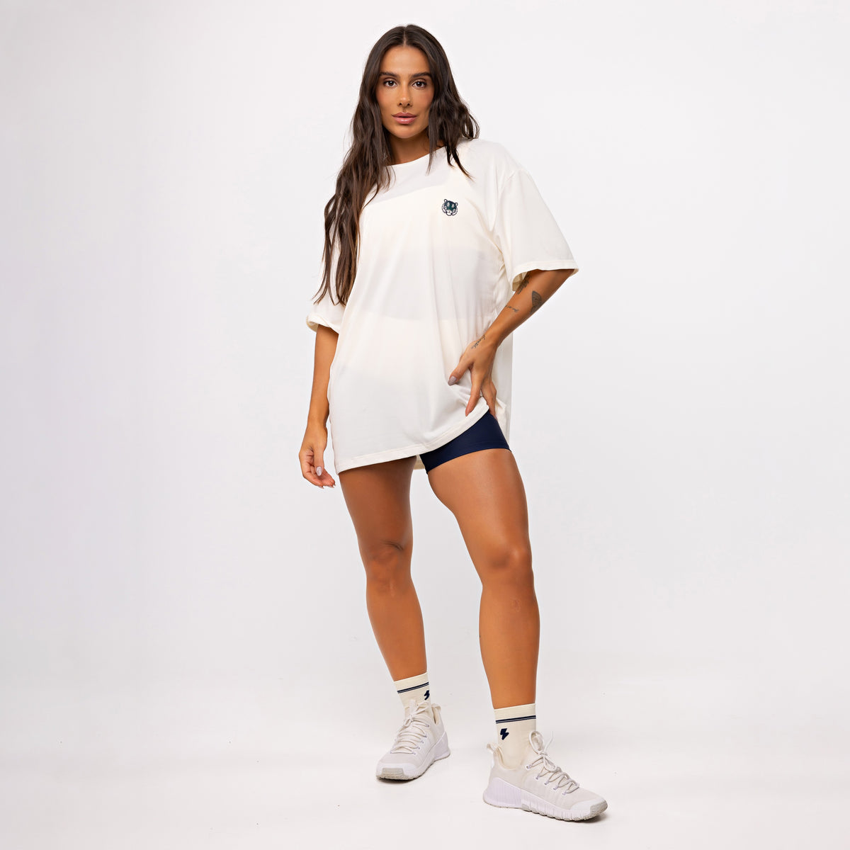 T-shirt Oversized Sport College League - Off White