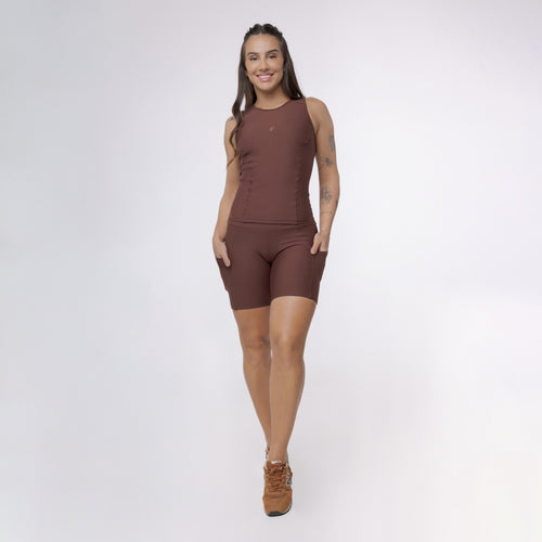 Bermuda Básica com Bolso - Café