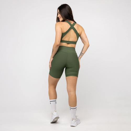 Bermuda com Bolsos Running - Verde Oliva