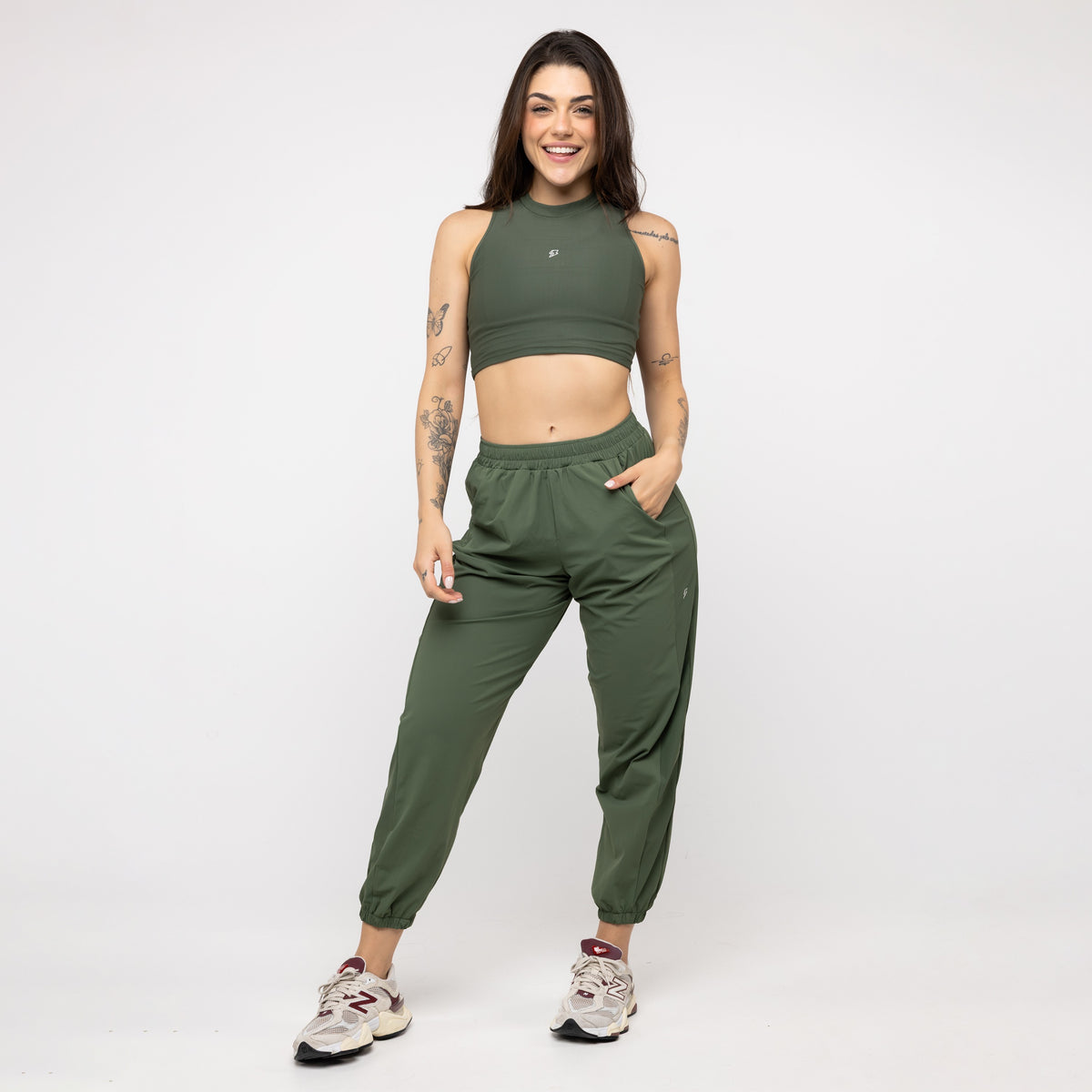 Calça Jogger Bolso Tech Fit - Verde Oliva