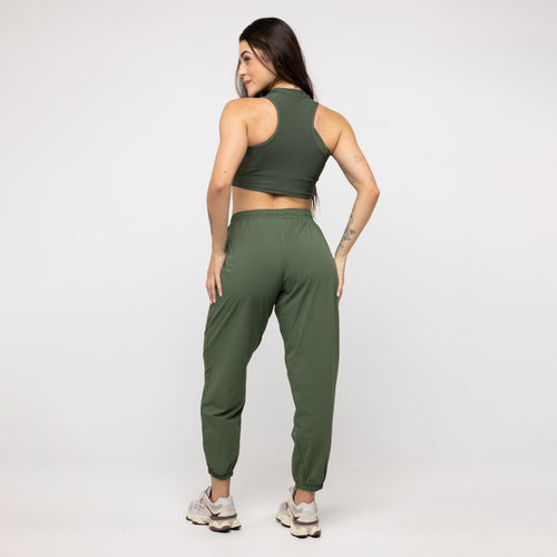 Calça Jogger Bolso Tech Fit - Verde Oliva