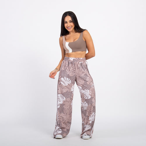 Calça Sport High Tech Estampada - Costela Nude