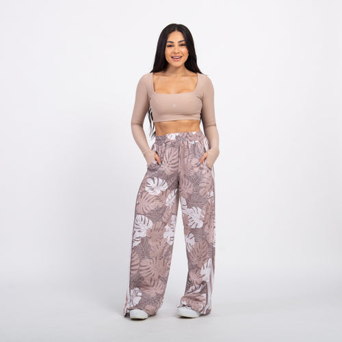 Calça Sport High Tech Estampada - Costela Nude