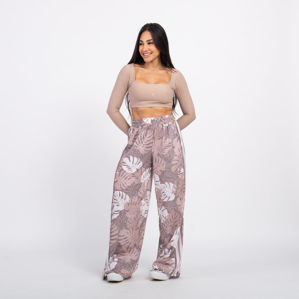 Calça Sport High Tech Estampada - Costela Nude