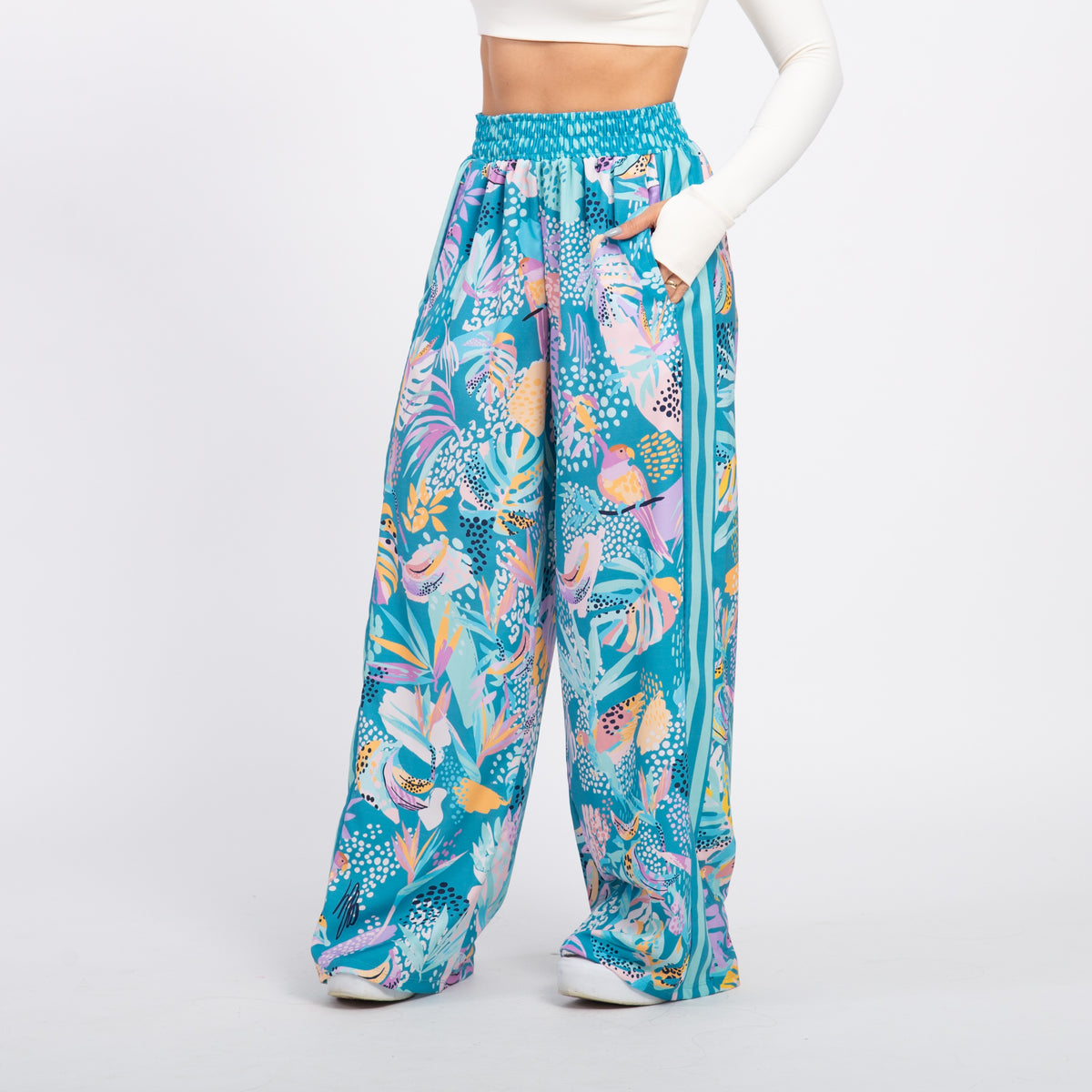 Calça Sport High Tech Estampada - Araras Aquarela