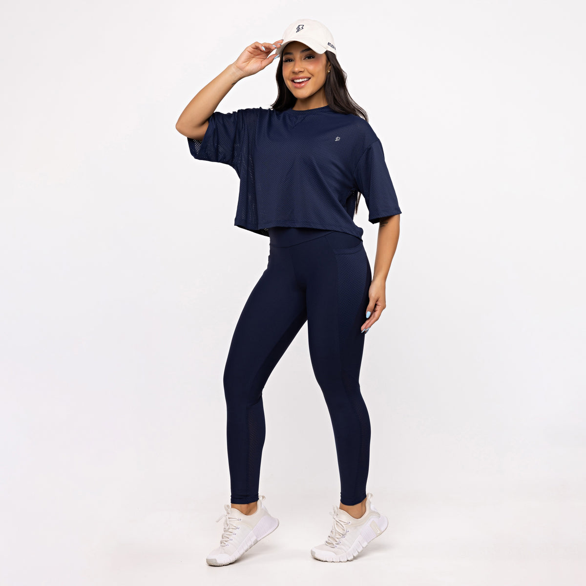 Cropped Mesh - Marinho Profundo