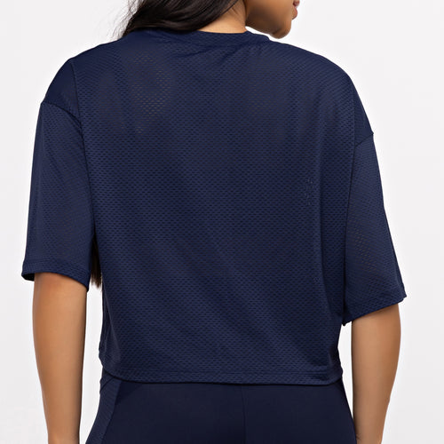 Cropped Mesh - Marinho Profundo