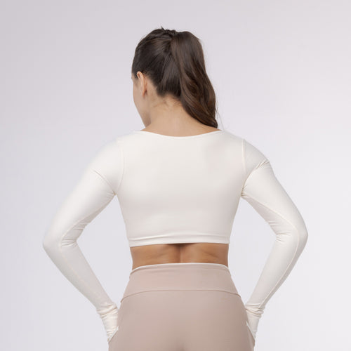 Top Cropped Manga Longa Sleek - Off White