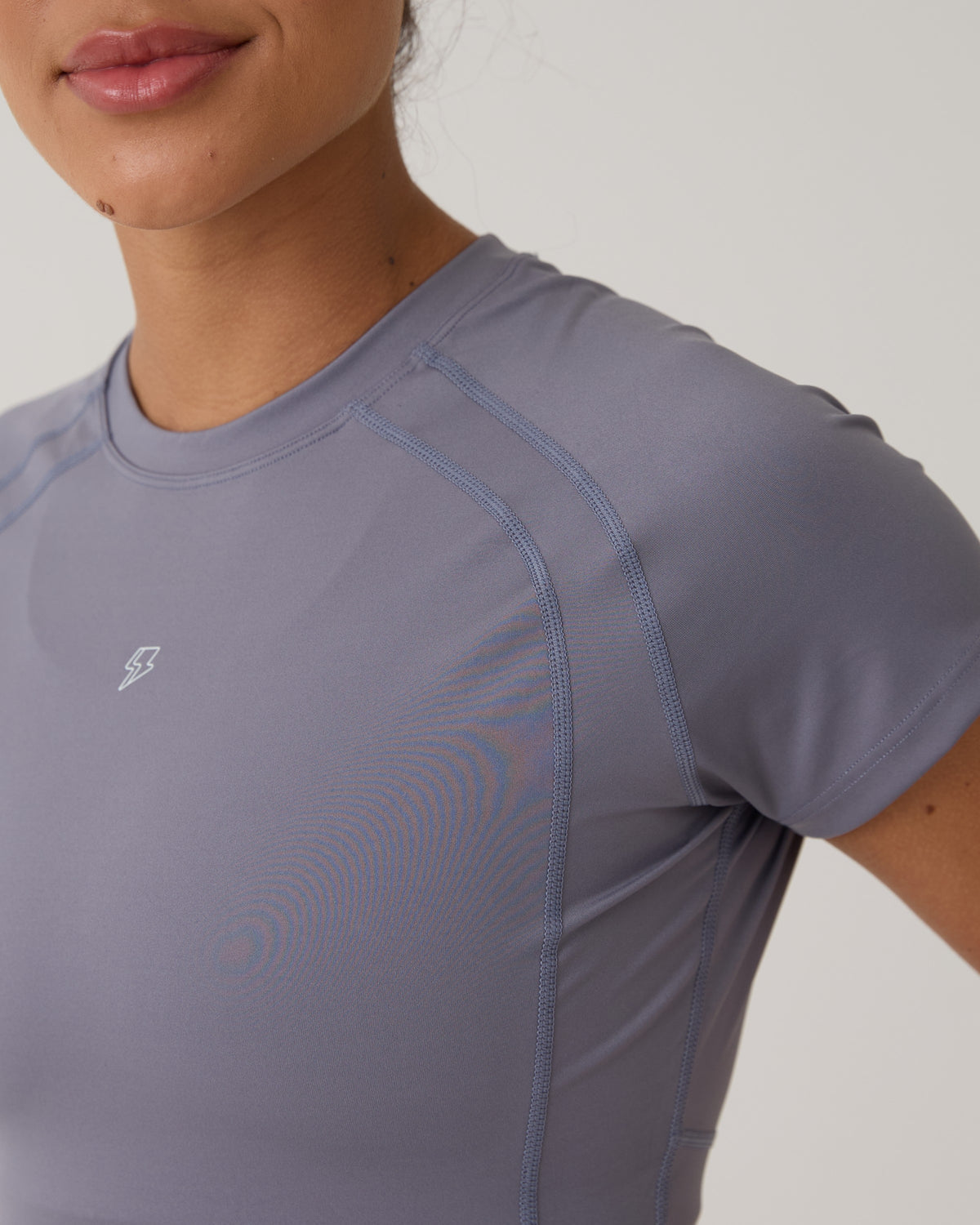 Cropped Raglan Anatômico - Ametista Cinza