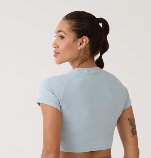 Cropped Raglan Anatômico - Azul Gelo