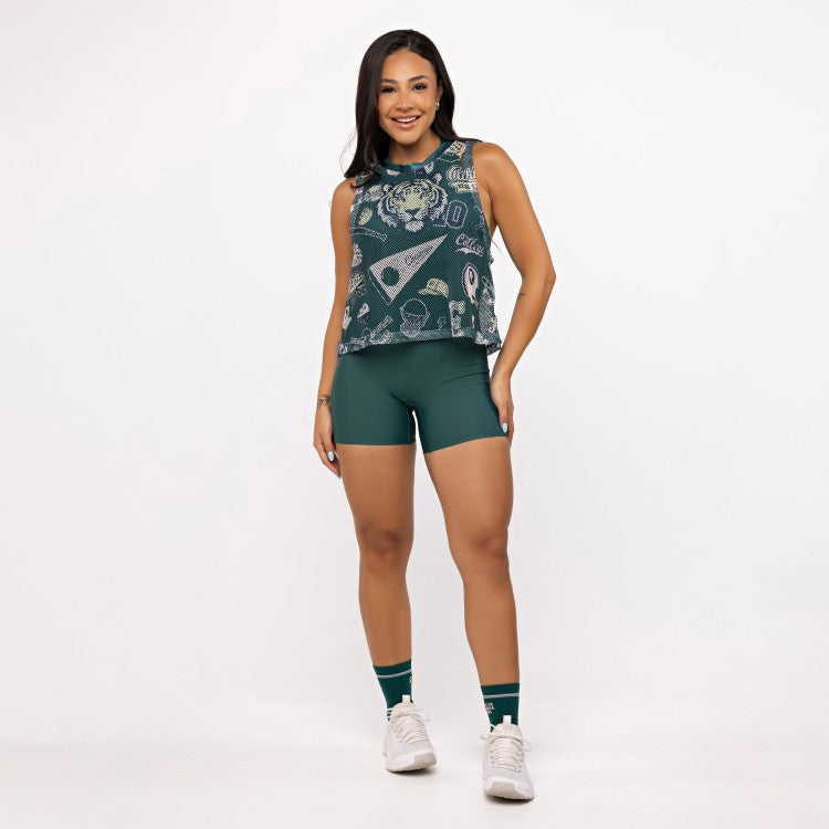 Cropped de Tela Estampado - College