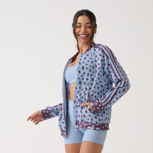 Jaqueta Bomber Estampada - Polka Dot